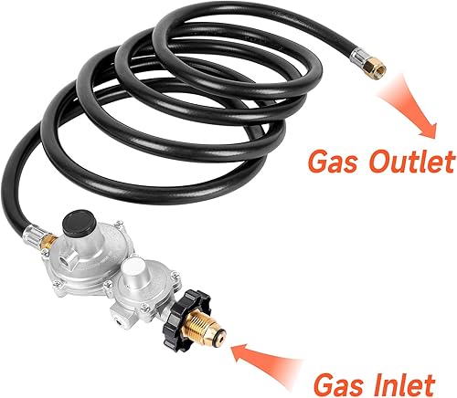 Miniatura 3 de GASPRO Manguera reguladora de propano de dos etapas de 10 pies con P.O.L. y 38 pulgadas hembra para RV, parrilla, estufa de gas, rango
