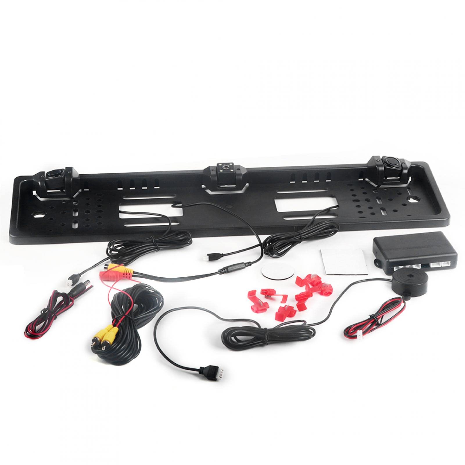 Marco de Placa de Matrícula Europea Cámara de 12LED Pantalla de Marcha Atrás Sensor de Aparcamiento Kit de de Marcha Atrás Accesorios para Coche