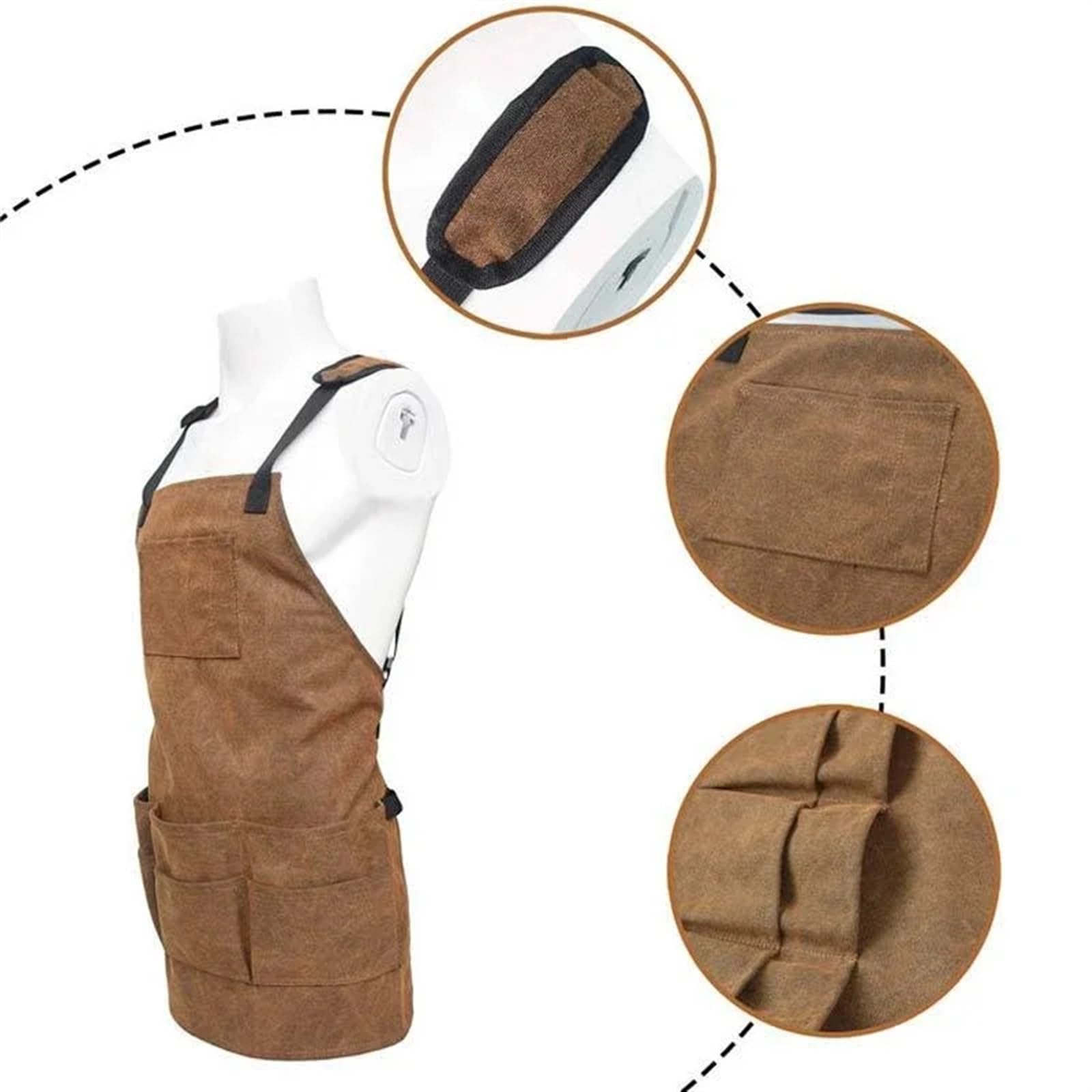 Delantal de trabajo Delantal impermeable multibolsillo for jardín, herramienta multifuncional, delantal de reparación multiusos, cocina for barbacoa, trabajo