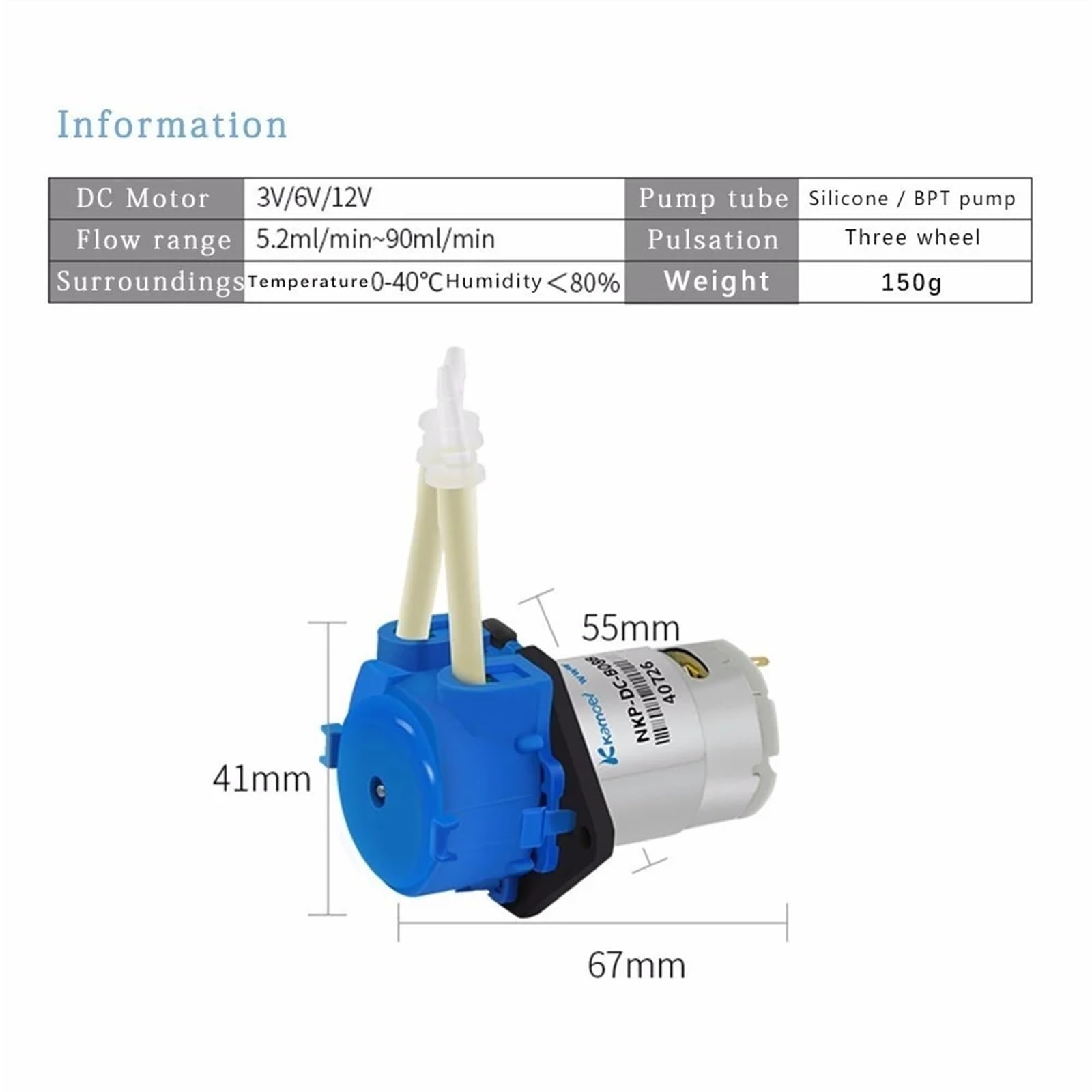 Pompa peristaltica 12v Pompa dosatrice liquida fai da te per acquario Laboratorio Pompa acqua piccola pompa autoadescante Pompa elettrica 24v (24V -S10B)