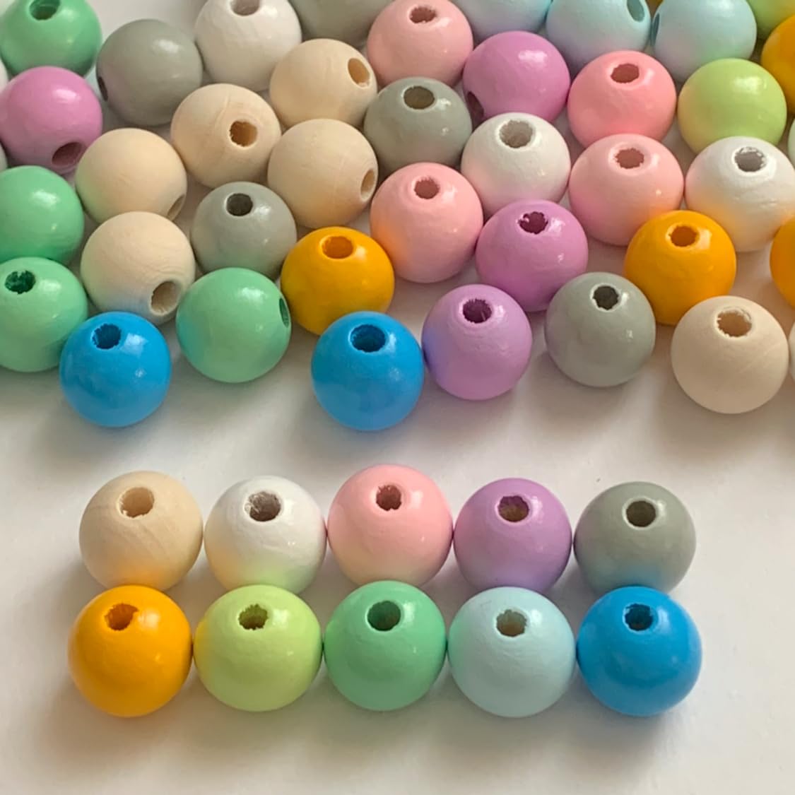Amazon.co.jp: ウッドビーズ 16mm 16ミリ 1.6CM 木製 カラービーズ