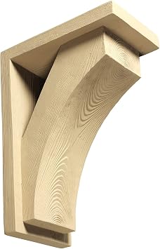 Fypon 8" Wx8 Hx13 P Premium Architectural Brackets, Wood-Grained Cove/Arch