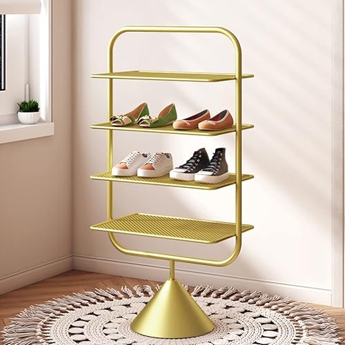 Miniatura 5 de AVEO Zapatero nórdico para sala de estar, estante de zapatos multicapa para entrada al hogar, armario de zapatos de almacenamiento dorado simple de