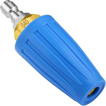 Turbo Nozzle Pressure Washer 4000 PSI Max Rotating Blue Pressure Washer Nozzle with 1/4" Quick Connect Pressure Washer Tips Power Washer Nozzle for Cleaning Brick, Concrete, and Vinyl Surfaces