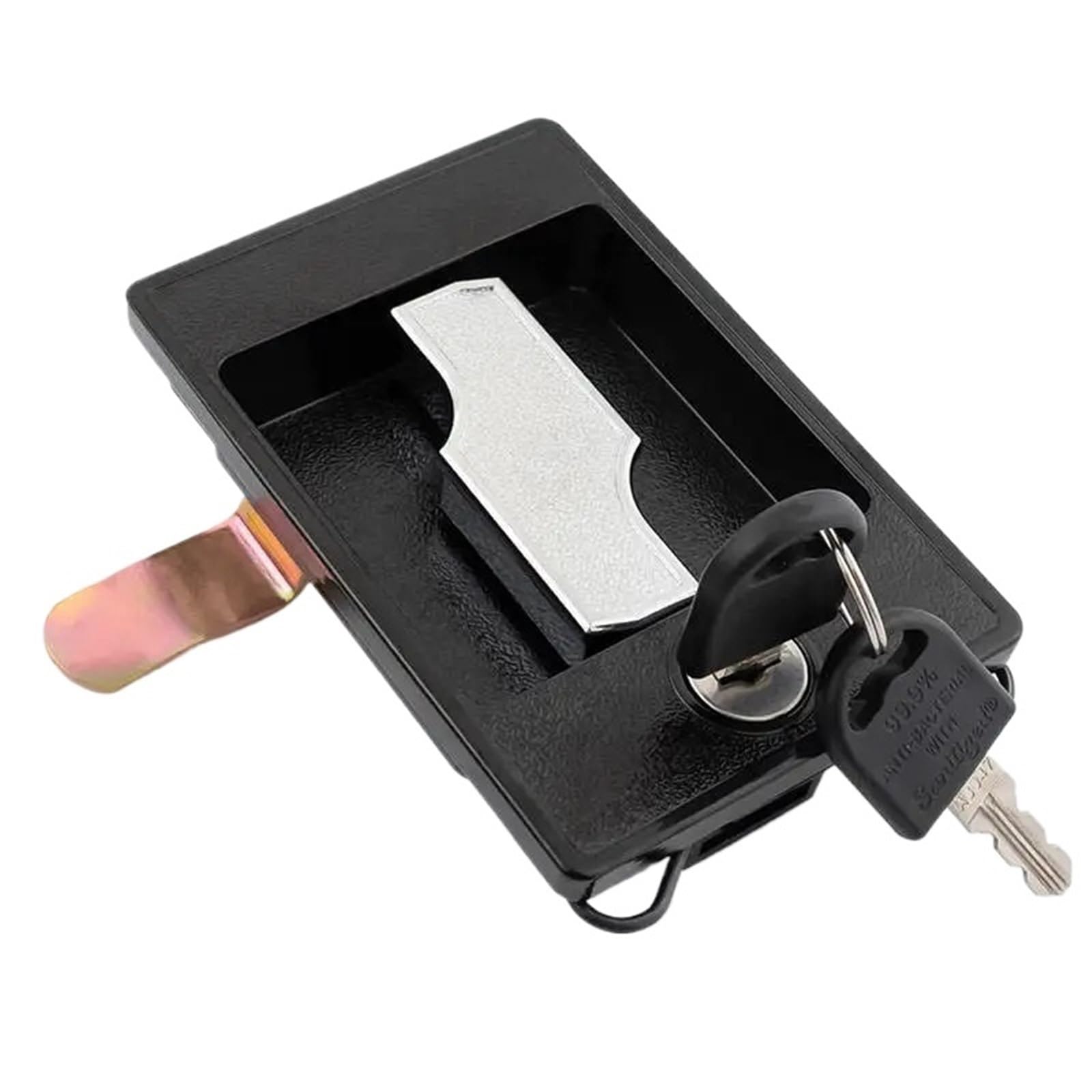 Tjuhgfedcq Left Zinc Alloy Knobs Switchboard Cabinet Electric Quarter Turn Flush Handle Panel Door Tongue Lock Latch With Key 1Pcs