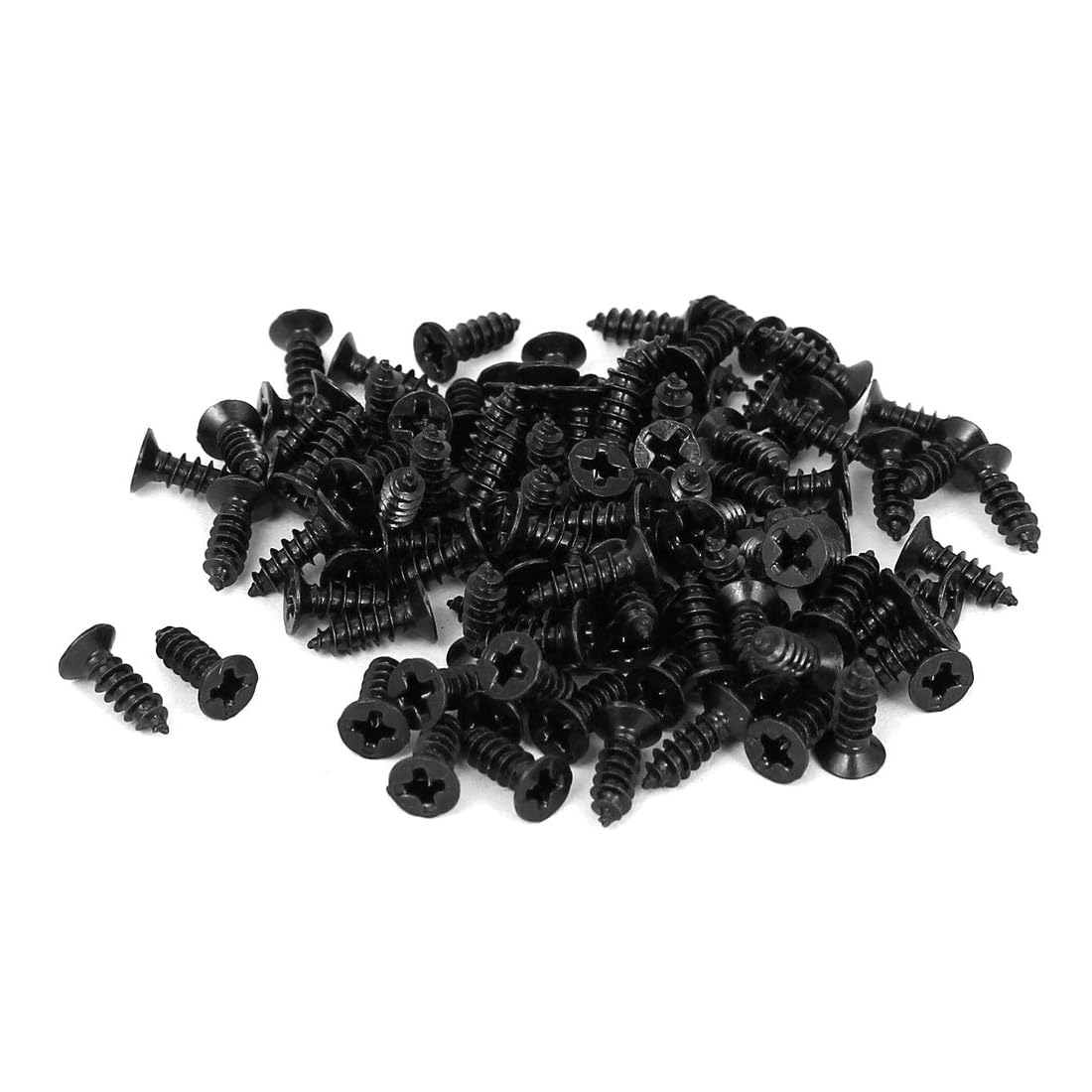 TA-VIGOR 100Pcs Self Tapping Screws, M2.5 Phillips Flat Head Screw, 8mm Countersunk Cross Head Tapping Screws