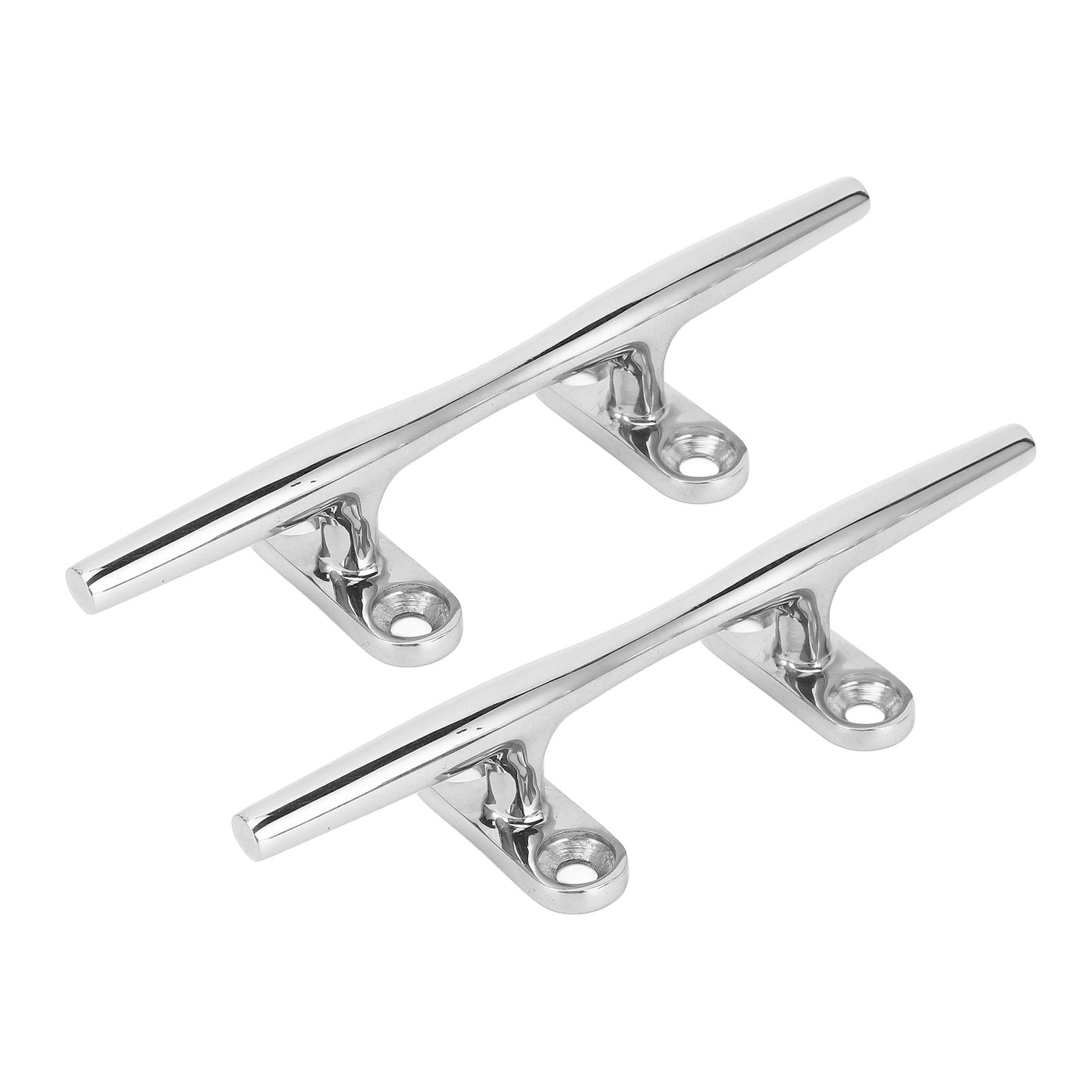 2PCS 6in Boat Tie Down Cleat 316 Stainless Steel Highly Polished Marine Rope Cleat for Speedboat Yacht
