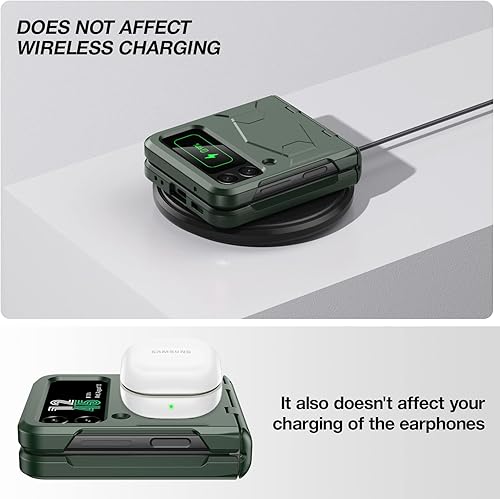 Miniatura 5 de Vizvera Funda para Samsung Galaxy Z Flip 4 con protección de bisagra, funda completa Flip z 4 - Funda de silicona a prueba de golpes para Samsung