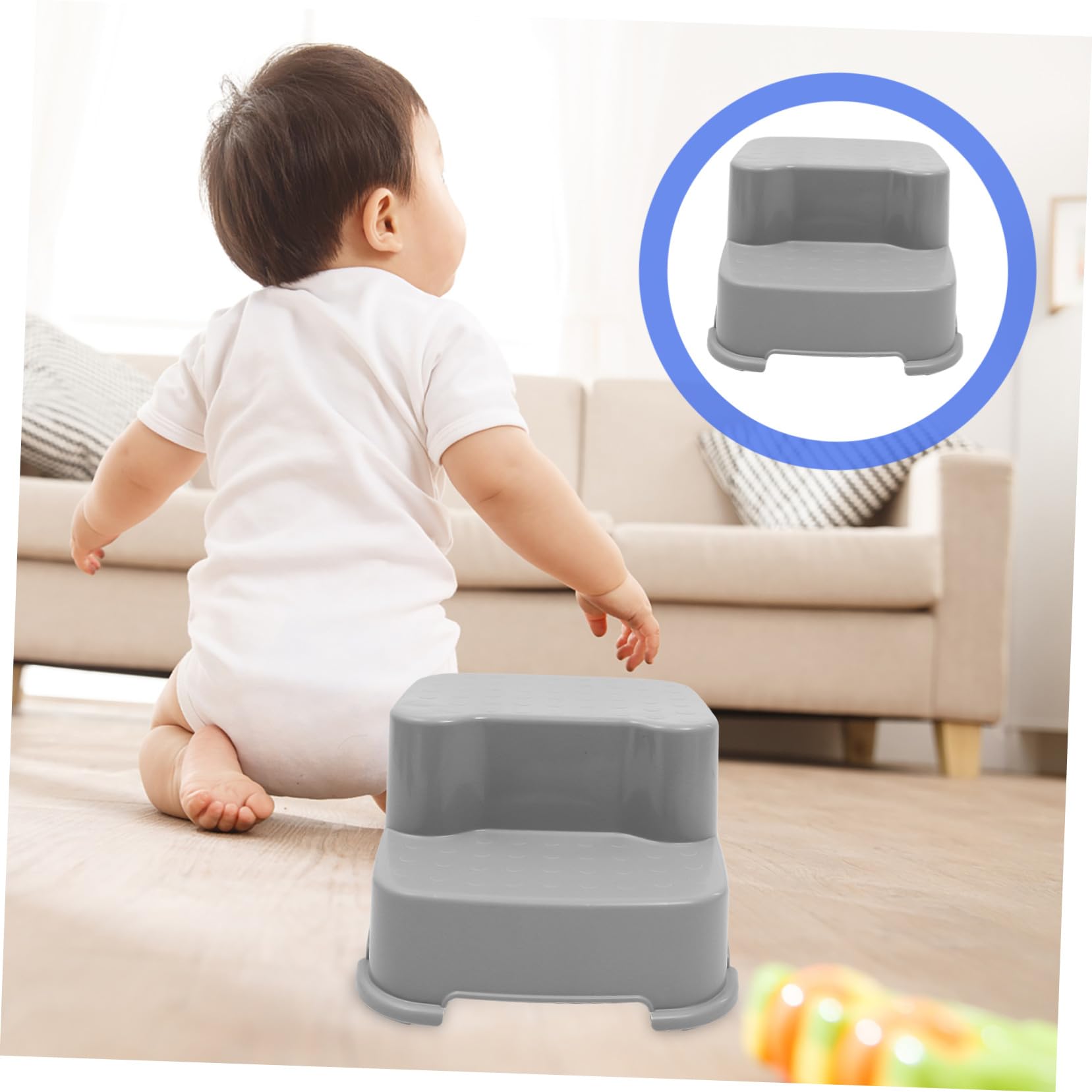 Abaodam Taburete de Entrenamiento para Niños Antideslizante de Plástico PP y TPE, Redondo, Estable Rebabas, Adecuado para Baño Infantil Seguro y Cómodo Color Aleatorio