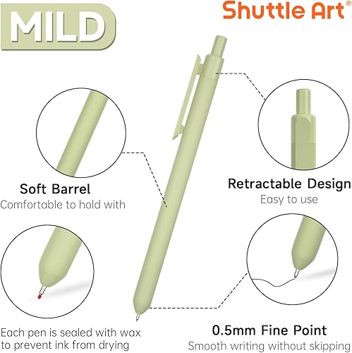 Miniatura 2 de Shuttle Art Paquete de suministros escolares y de trabajo, paquete de 11 bolígrafos de tinta de gel suave en tinta negra, punta de 0.020 in +