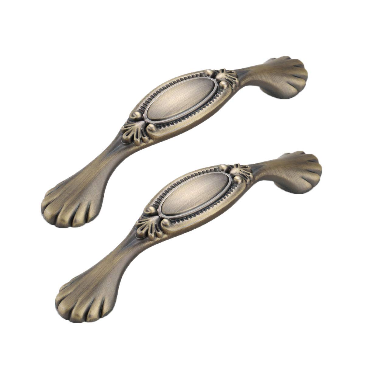 Wushadehans Antique Bronze Antique Brass Cabinet Drawer Handles European Style For Furniture Dresser Closet Wardrobe Hole Distance 96Mm 128Mm 2Pcs(,Hole Distance 96Mm)