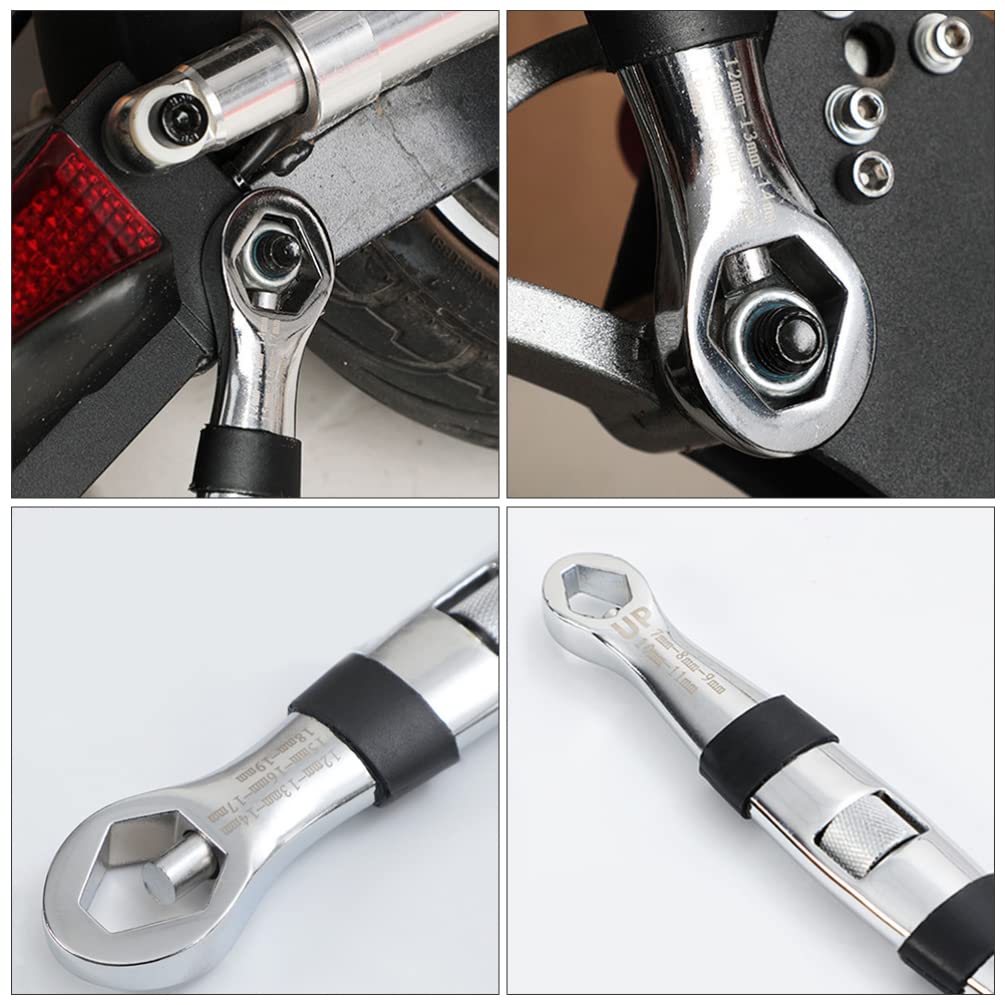 Llave universal de doble extremo, trinquete de cabeza flexible, juego de trinquete rechoncho, llave de trinquete de cabeza, juego de trinquete de liberación rápida, llave multiusos, autoapriete