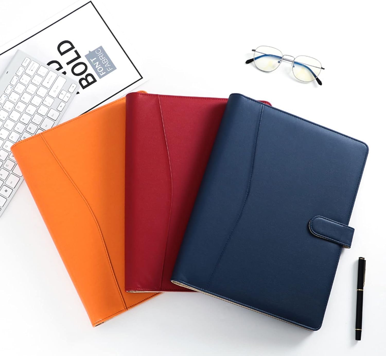A4 Cartella di Lavoro, Cartella per Appunti, Padfolio, 4 Raccoglitore Ad Anelli, Cartella Portfolio Aziendale, Conferenza E Presentazione per Documenti, Cartelle di Presentazione, Red, No Calculator