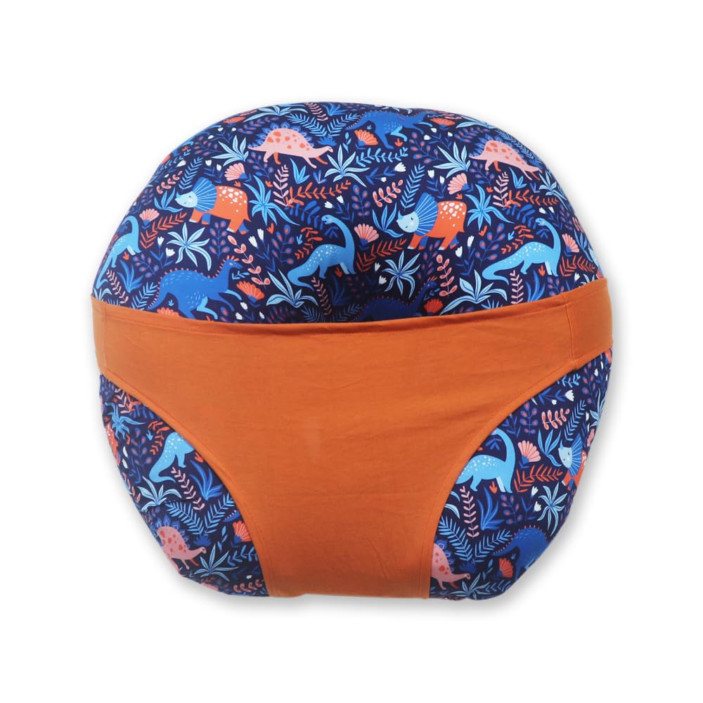 KRADYL KROFT 5In1 Baby Feeding Pillow with 100% Cotton Detachable Cover | Belt and Hoop Breastfeeding Nursing Pillow, Happy Dinos,Multicolour