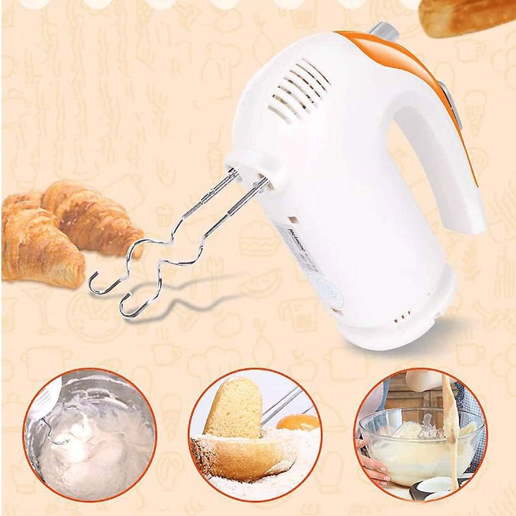 5 Speed Hand Mixer Electric, Power Kitchen Hand Mixers Stainless Steel Attachments and Storage Case