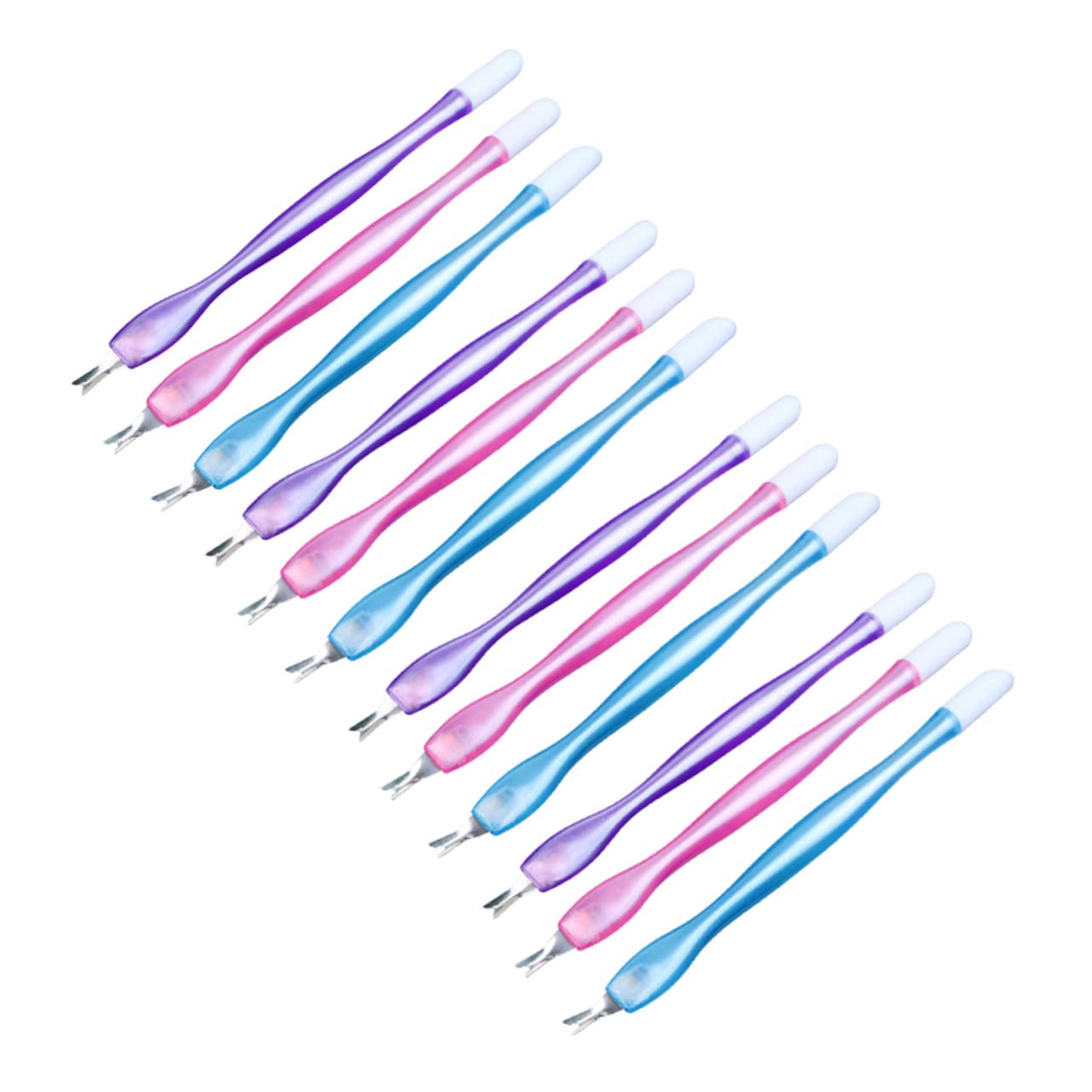 Didiseaon 15pcs Nail Art Tool Set Cuticle Pusher Eraser and Nail Stripper Remover for Home Non-Slip Design Random Color