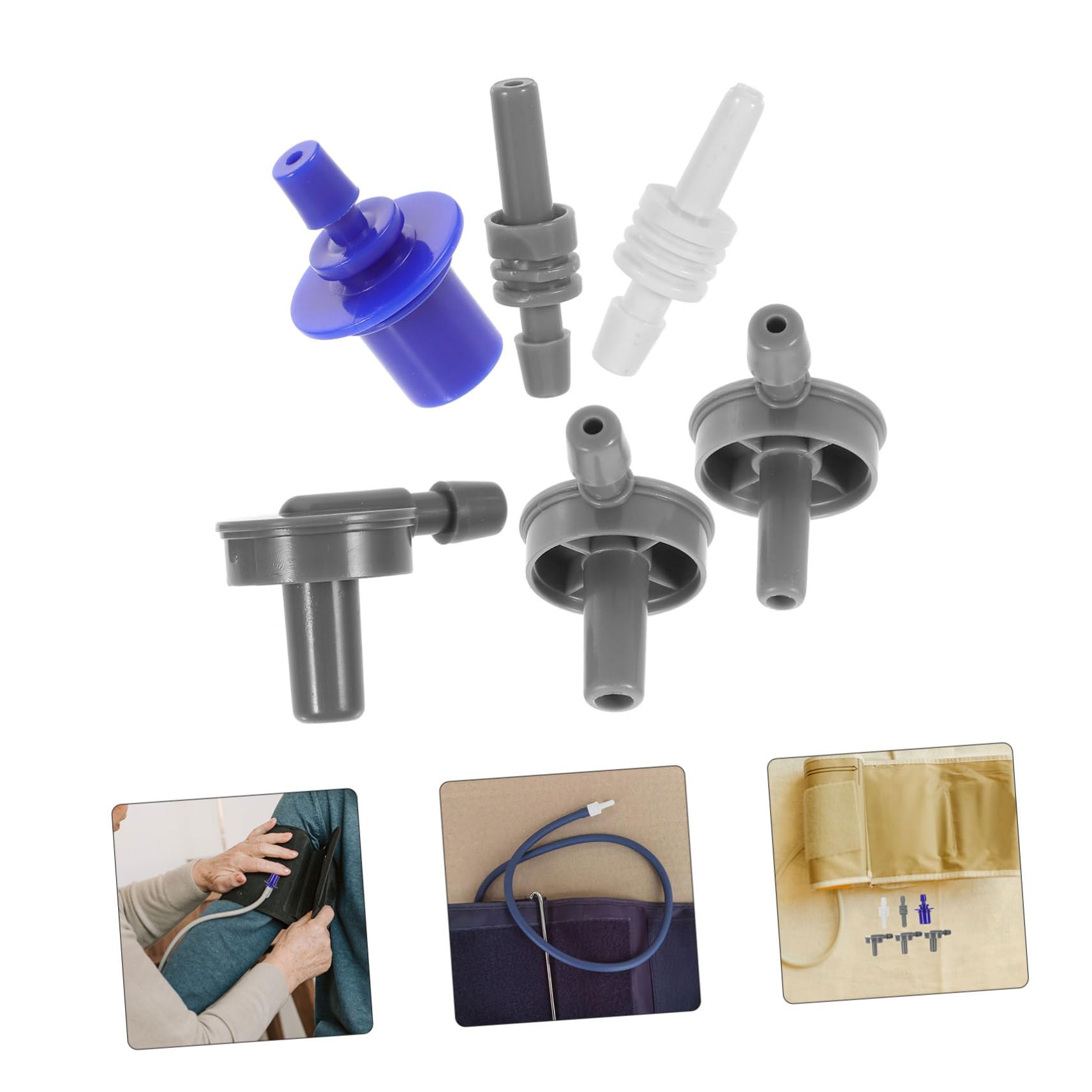 VALICLUD 5 Ensembles Connecteur De Brassard Pour Tensiomètre De Adaptateurs Droit Droit Accessoires Pour Tension Artérielle 6 Pièces * 5