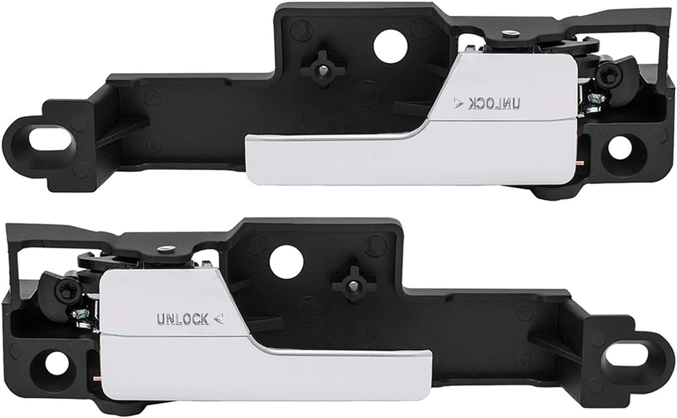 Compatible with 06-12 Fusion 06-11 Mercury Milan 06 Zephyr 07-12 MKZ Replacement Kit 2pcs Front Passenger+Driver Black Base Chrome Lever Interior Door Handle 6E5Z5422600AA
