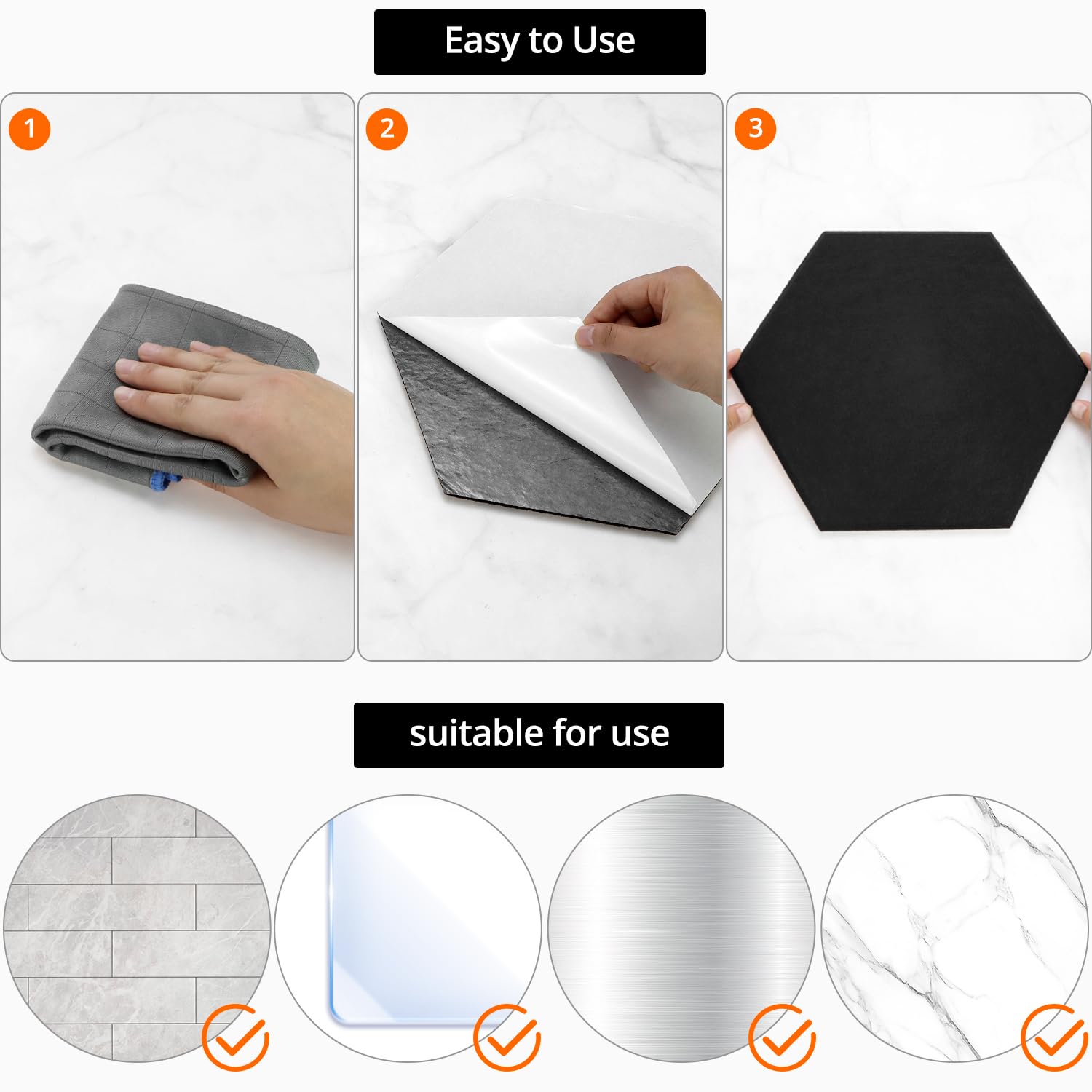 QWORK® 18 Piezas paneles acústicos autoadhesivos, 30x26x0.9cm paneles insonorizacion pared hexagonales negras, paneles de espuma acústica de alta densidad, para estudio y oficina