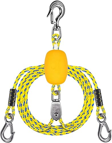 Miniatura 8 de Dolibest Heavy Duty Tow Rope for Tubing Connector, Towable Quick Connector, Tow Rope for Water Sport with Stainless Steel Hook (360Rotation) 20 inch
