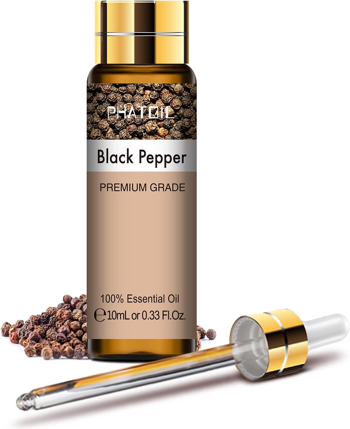 PHATOIL Black Pepper Essential Oil 10ML Undiluted and CrueltyFree, Pure Black Pepper Oil