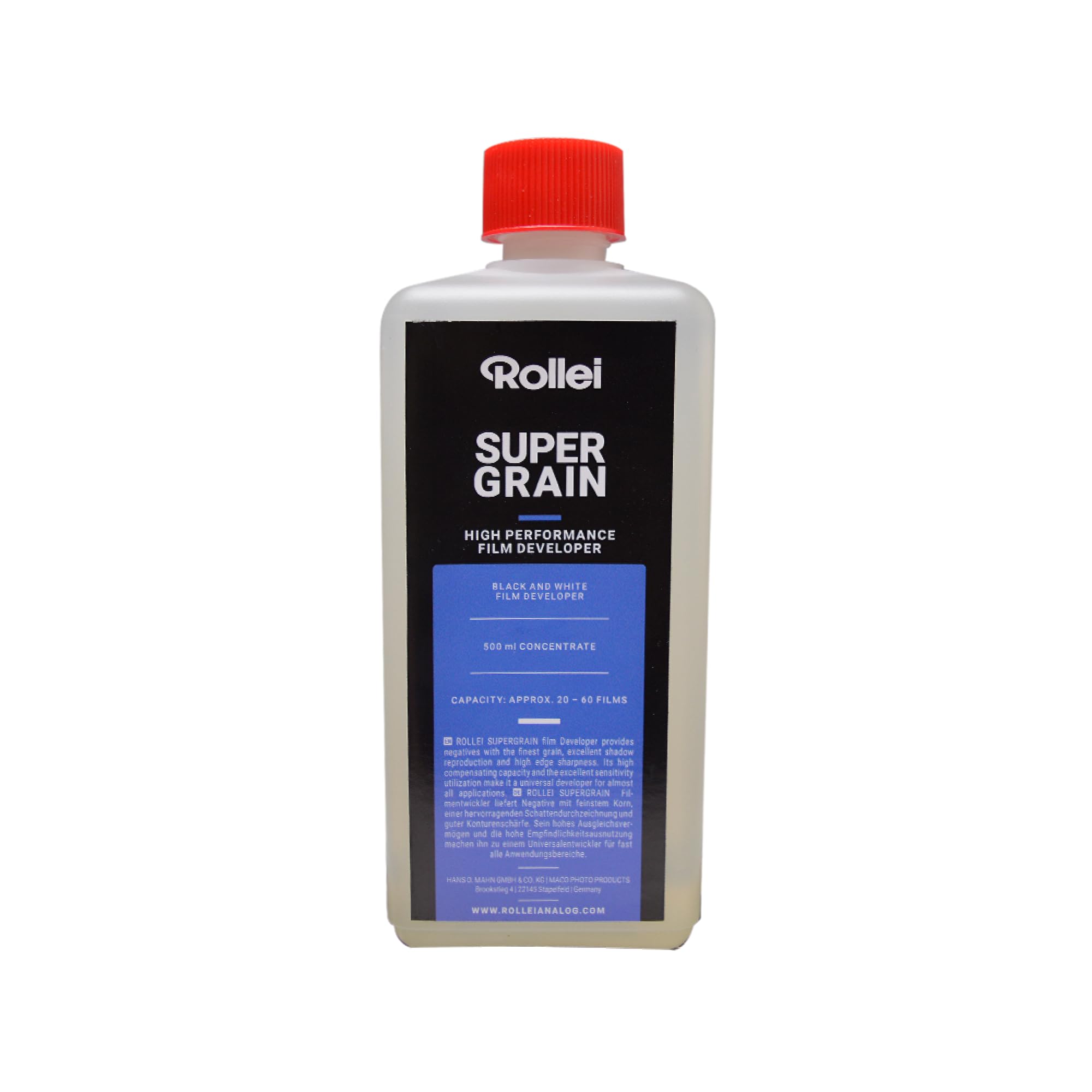 Rollei Supergrain Développeur de Films Noir et Blanc 500 ML 250 ML