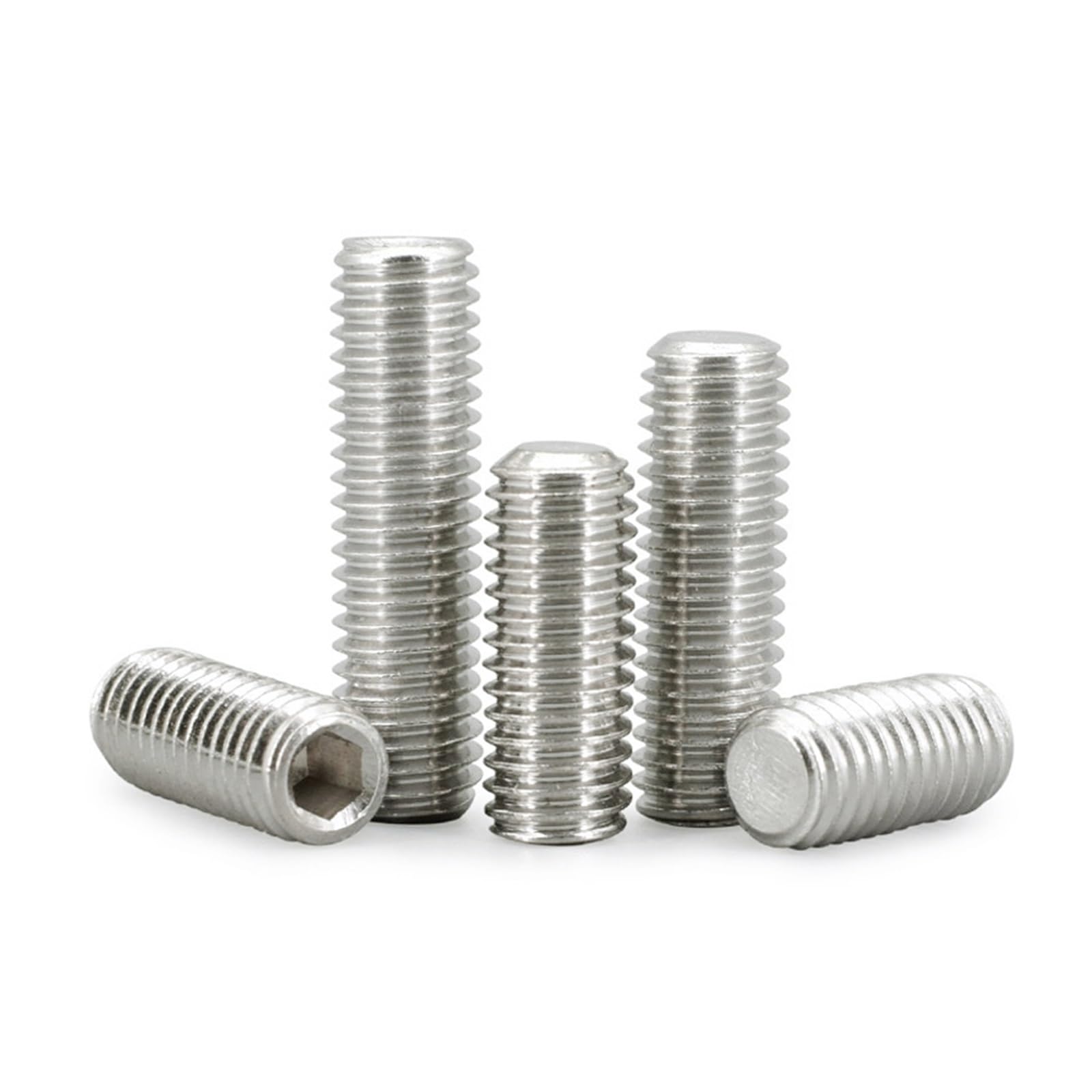 Tornillos de fijación hexagonales de cabeza ciega, Tornillo de fijación hexagonal con punta plana, cabeza Allen M1.6 a M16, 2-70 mm, acero inoxidable 304, paquete de 10(60mm,M12)