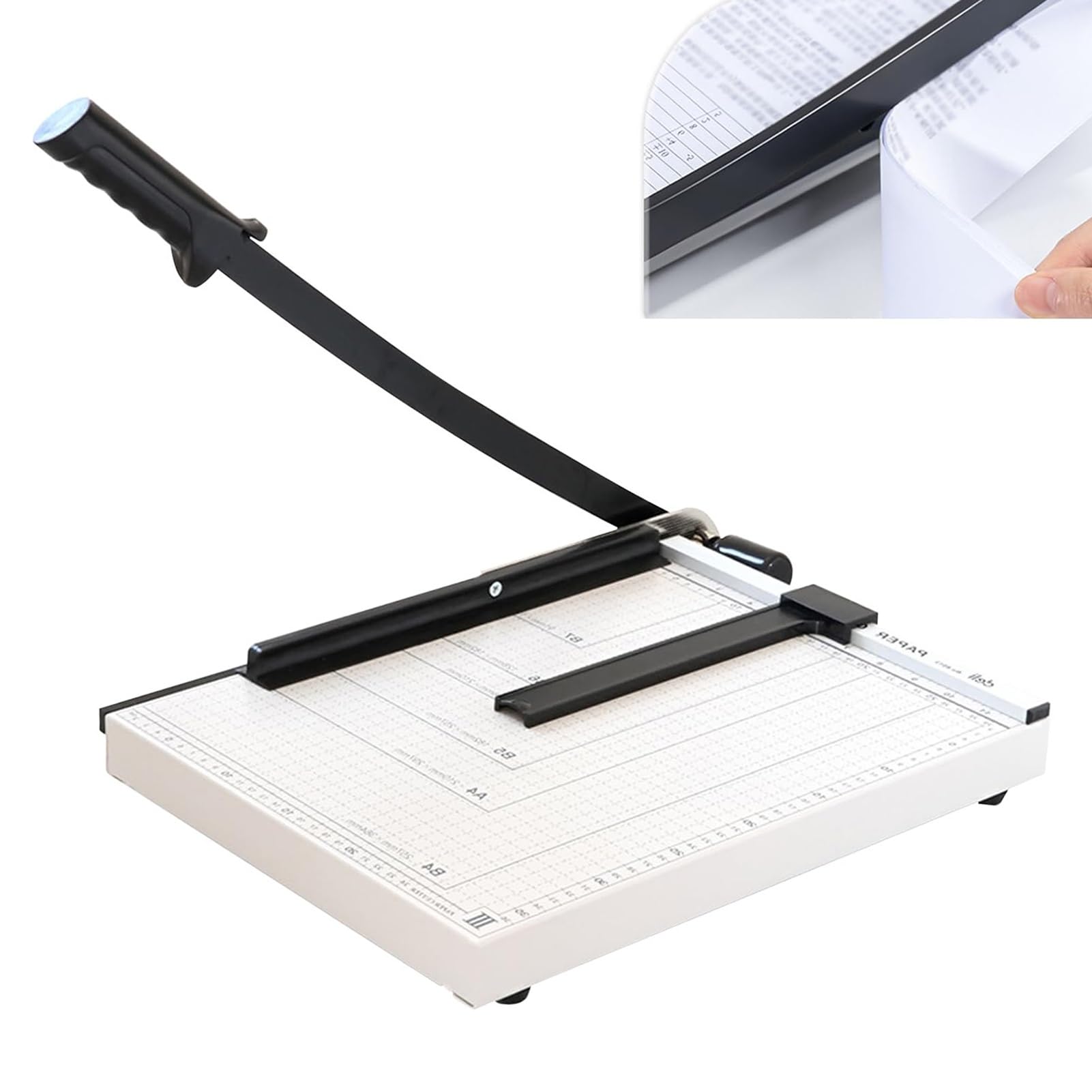 Stwbhw One Color Guillotine Paper Cutter,Heavy Duty Paper Cutter,Professional A4 Manual Paper Cutters,Paper Slicer With Adjustable Positioning Ruler - Perfect Paper Trimmer And Cardstock Cutter For Office