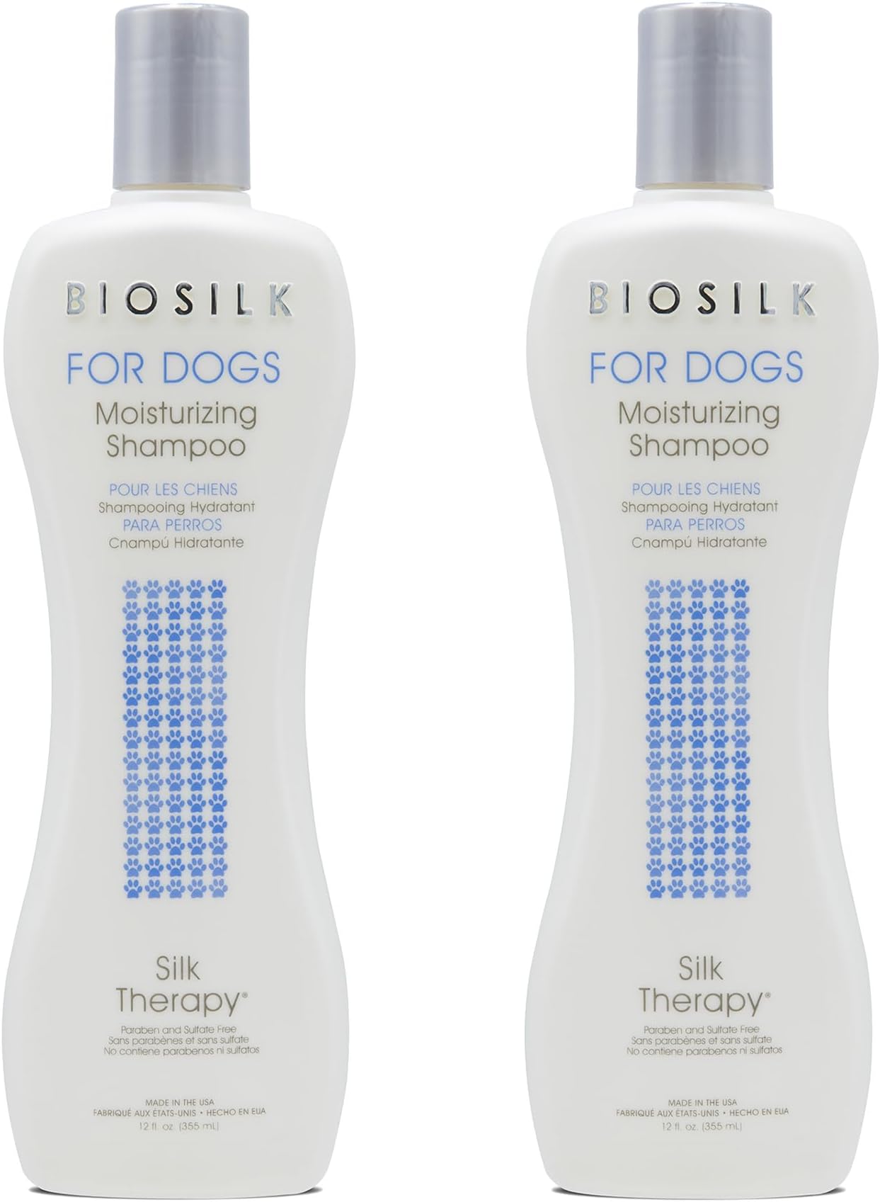 BioSilk Silk Therapy Moisturizing Shampoo for Dogs - Best Dog Shampoo for Pets with Dry, Itchy, or Sensitive Skin, Gentle Dog Wash, Essential Grooming Supplies, 12 Fl Oz - 2 Pack