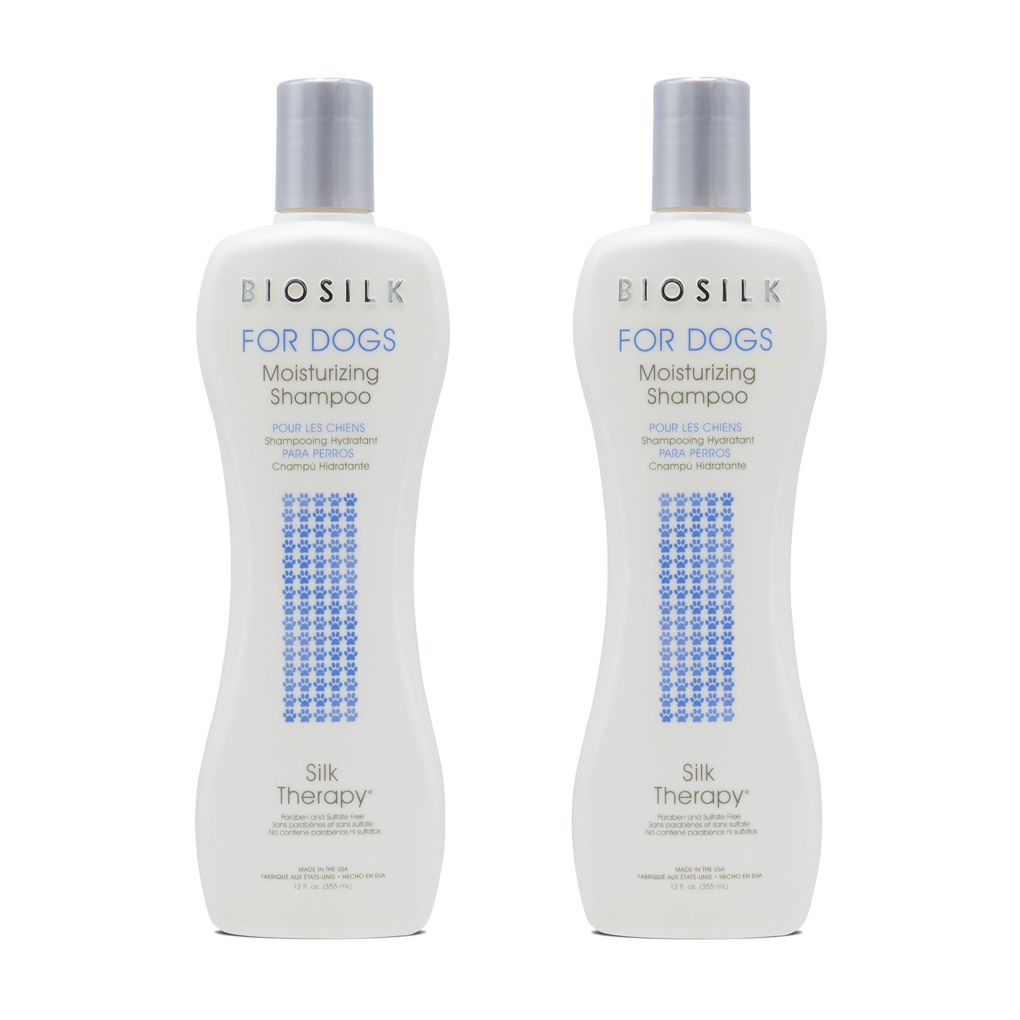 Silk Therapy Moisturizing Shampoo for Dogs - Best Dog Shampoo for Pets with Dry, Itchy, or Sensitive Skin, Gentle Dog Wash, Essential Grooming Supplies, 12 Fl Oz - 2 Pack