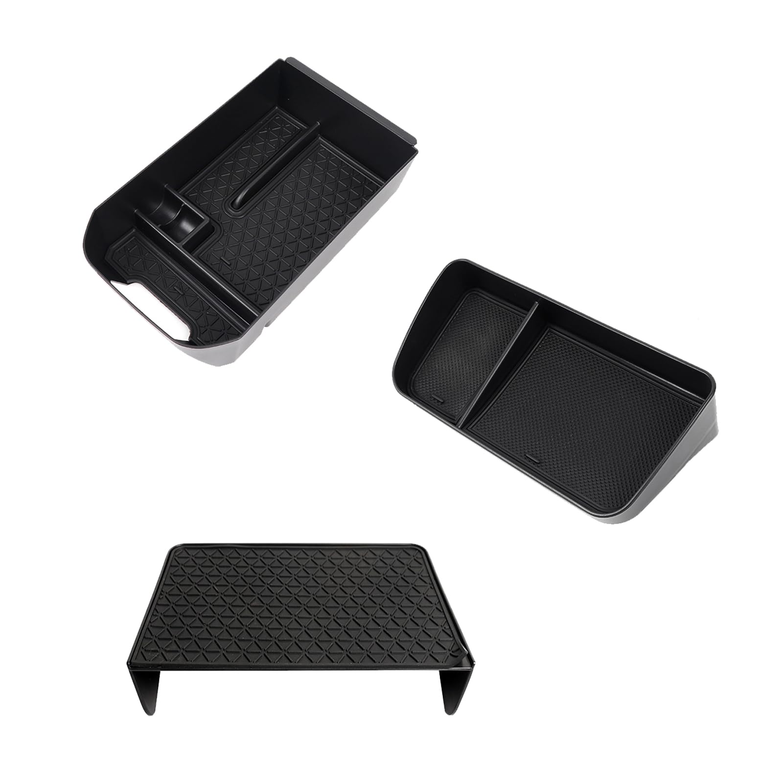 3Pcs Center Console Tray Organizer for 2024 2023 2022 2021 2020 2019 Toyota RAV4 Accessories Center Console Tray，Dashboard Tray，Armrest Storage Box（For 8'' Multimedia Display Only）