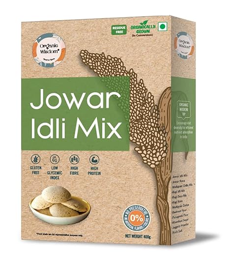 ORGANIC WISDOM-Back to Roots Jowar Idli Mix | Healthy Breakfast | Gluten Free | Rich in Protein & Dietary Fibre | Easy to make & Tasty | 400gm