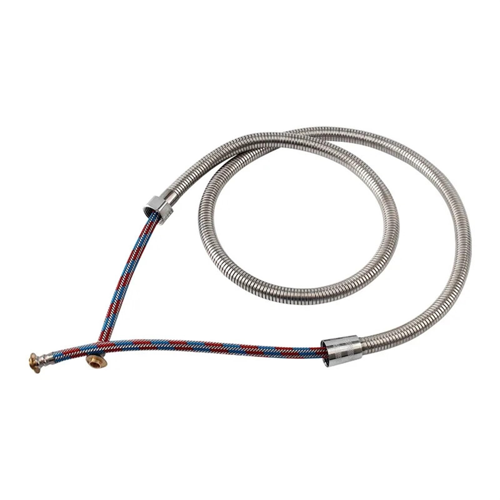 Shower Hose 1500MM Stainless Steel Flexible Shower Hose Long Bathroom Water Extension Plumbing Pipe Pulling Tube(200cm)