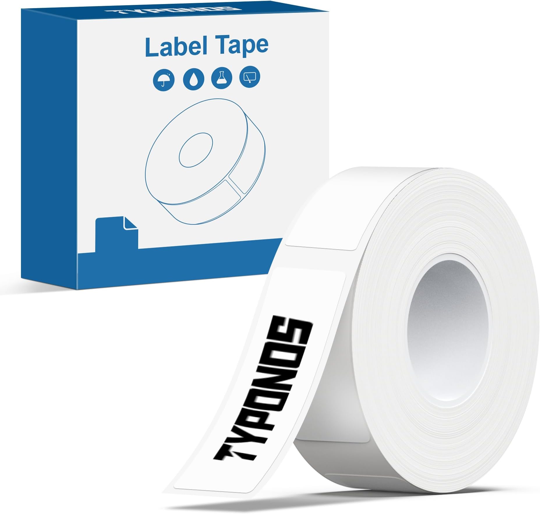 TYPONOS P21 Label Maker Tape Black on White 14x40mm (0.55