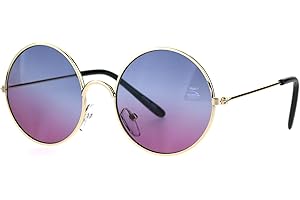 Kids Child Size Hippie Round Circle Lens Tie Dye Gradient Metal Sunglasses Retro Vintage Shades