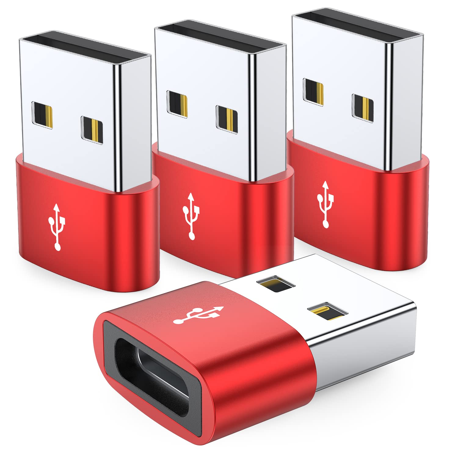 USB C Female to USB Male Adapter 4Pack,JXMOX Type C to USB