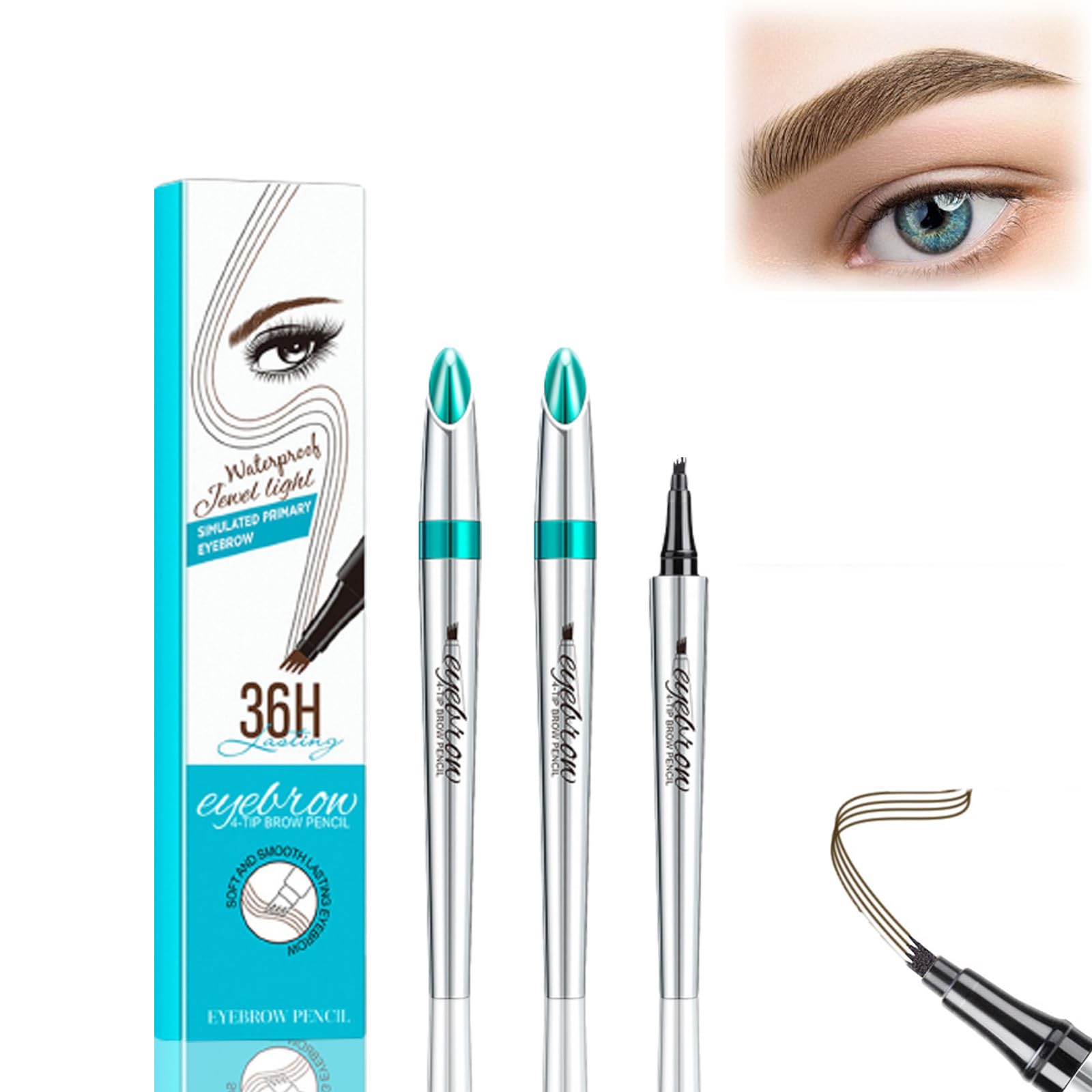 Atikisoi Microblading Eyebrow Pen, Atikisoi Eyebrow Pencil, Blapee Eyebrow Pencil, Blapee Eyebrow Microblading Pen - Eyebrow Pencil, Blapee Micro 4 Point Brow Pen, Brow Pencil Long-Lasting