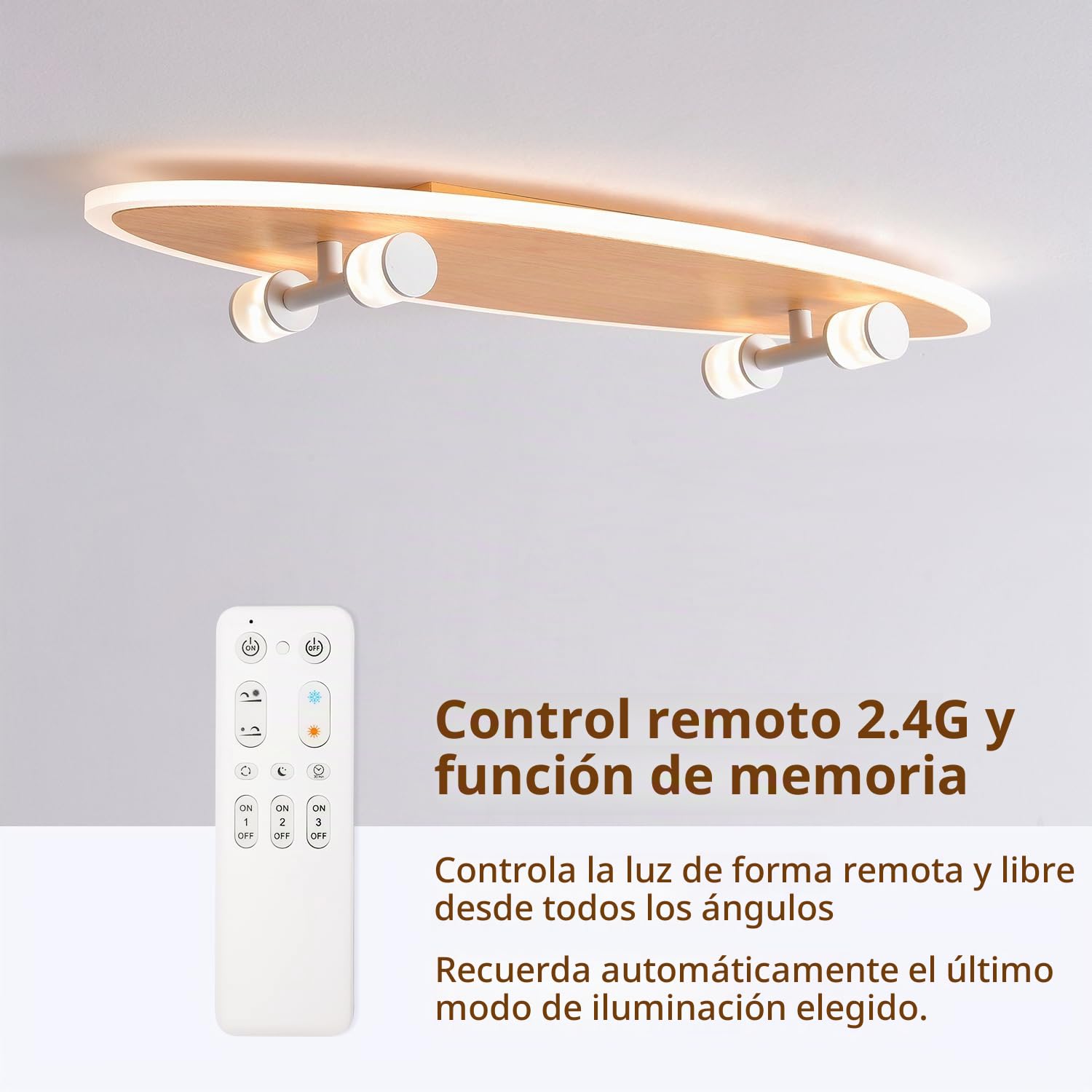 Lámpara de Techo Infantil LED con Diseño de Monopatín, Regulable con Mando, 24W 2700lm, 3000–6500K, Luz Nocturna, Temporizador, para Habitación de Niños y Niñas