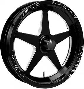 Weld Racing Alumastar 1 Piece Wheel, 15 x 3.5 in, 1.750 in Backspace, Strange Spindle Mount, Aluminum, Black Anodized