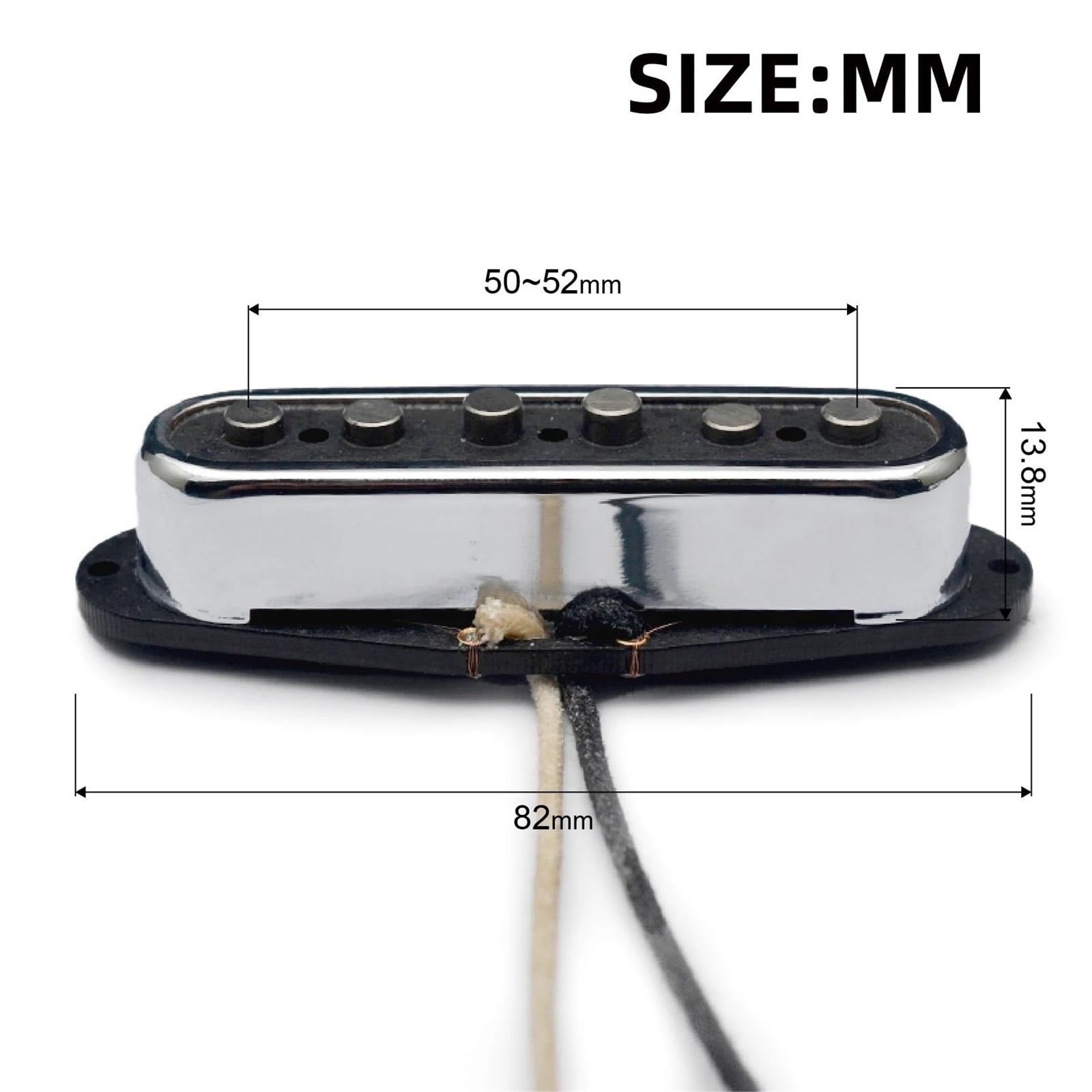 Miłośnicy Muzyki Przetworniki Do Gitary Elektryczn Przetwornik Do Gitary Elektrycznej Alnico-ST Style Z Otwartą Mosiężną Osłoną Fibre Bobbin 3 Staggered Style Chrome(Bridge 1pc)