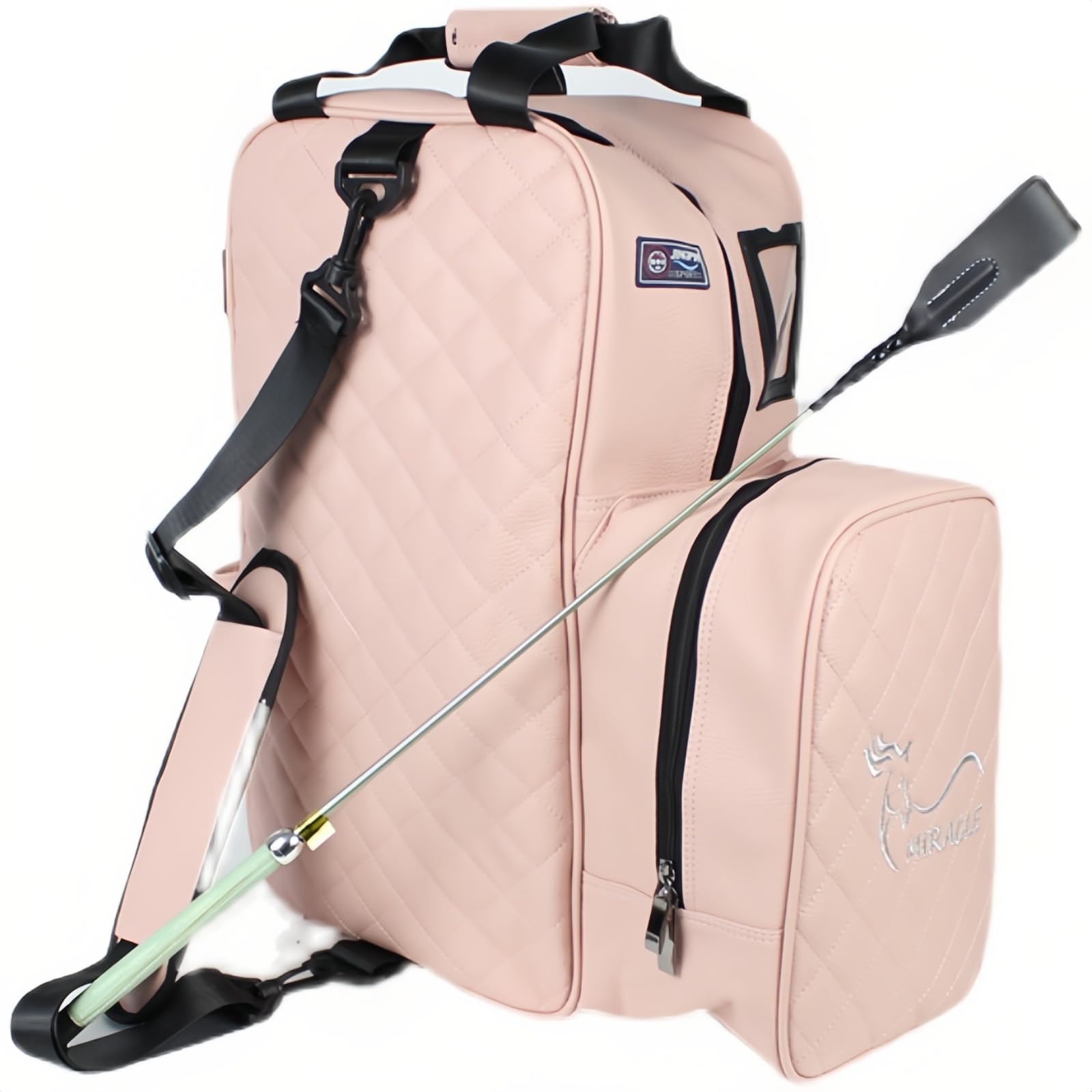 TerkCo Adults Men Women Large Capacity Horse Riding Bag, Waterproof Riding Helmet Holder,English Equestrian Storage Bag Carry All (Only Bag) (Pink)