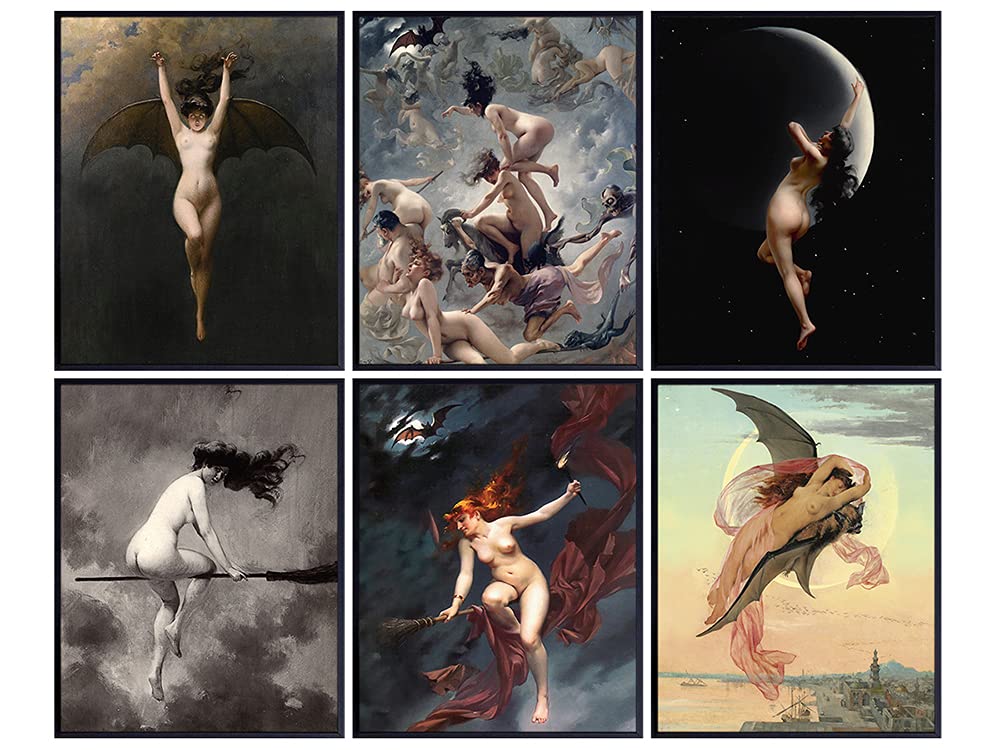 Witch Decor - Witchy Room Decor - Wiccan Art - Wicca Print - Pagan Gifts - Goth Room Artwork - Gothic Wall Art - Witchcraft - Black Magic - Creepy Scary Vintage Picture Photo - Medieval Picture