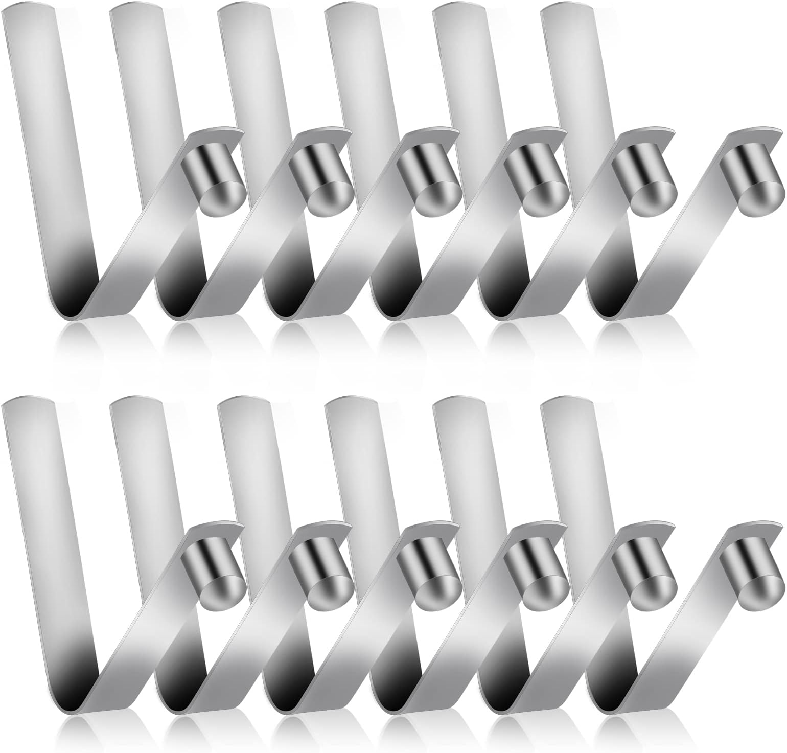 Sliverdew 12PCS Tent Pole Clips Tent Pole Push Button Spring Clip Stainless Steel Kayak Spring Snap Tube Clips