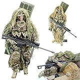 VIIKONDO 1/6 Scale Jungle Sniper Action Figure Toy Army Men 12inch Soldier Figurine Model Full Set Collection Weapon Accessories Military Fan Gift