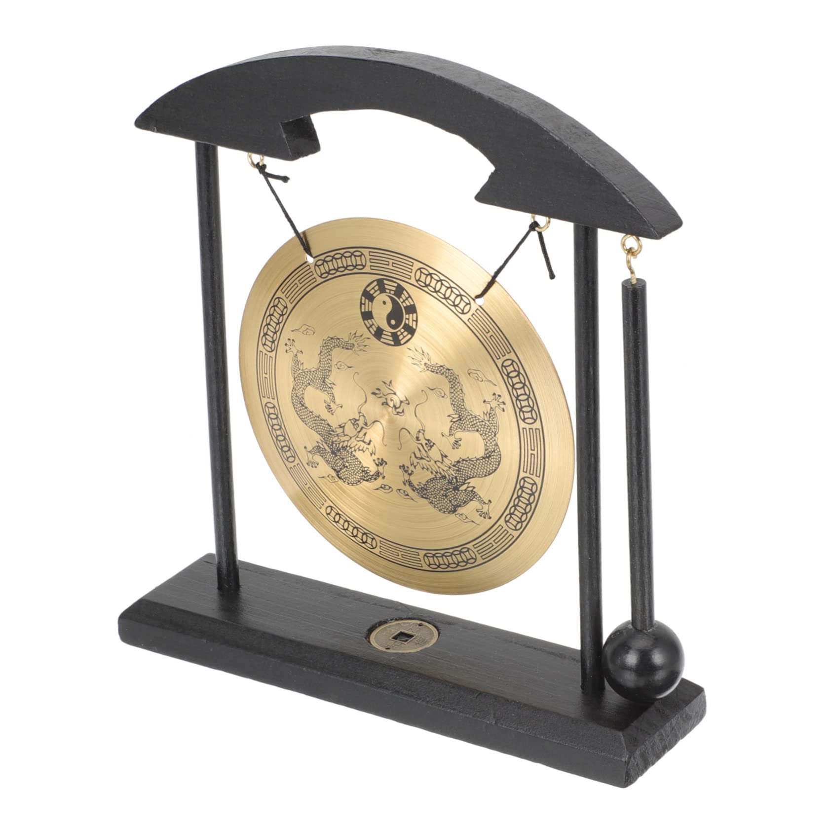 HEMOTON Zodiac Gong Adornment Chinese Ornament Gong Decor for Meditation Home Tabletop Decor Craft