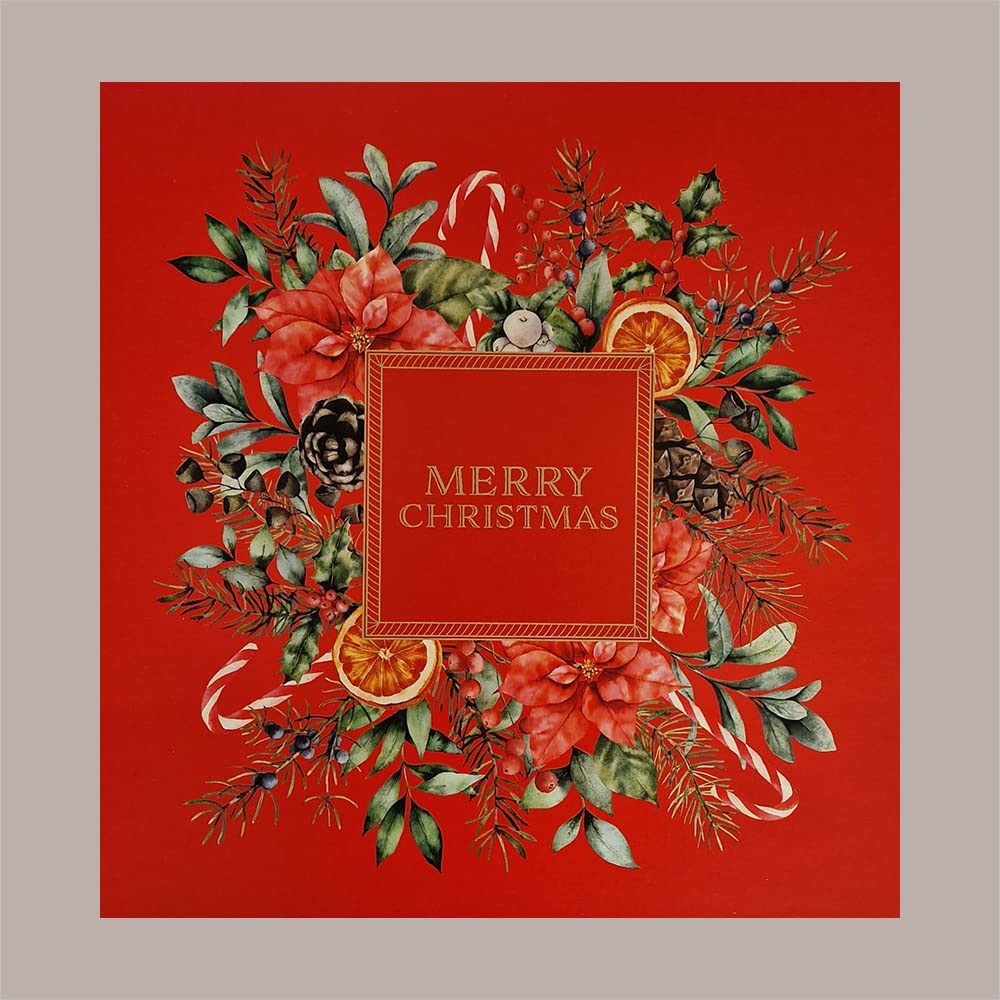 Lucgel Valigetta Porta Panettone Bottiglia Dolci - Scatola Regalo Natalizia Elegante - Strenne Natale Pasqua - 10 Pezzi Carta Rosso Merry Christmas 330x250H350mm