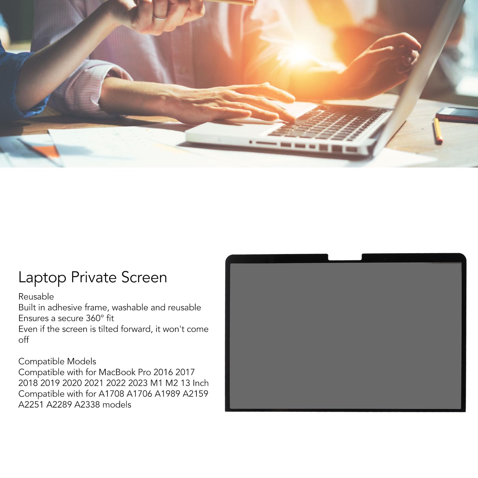 Private Screen, 13 Inch Removable Laptop Anti Blue Light Glare Filter Private Screen Protector, Anti Peeping Film, for iOS Laptop Pro 2016 2017 2018 2019 2020 2021 2022 M2