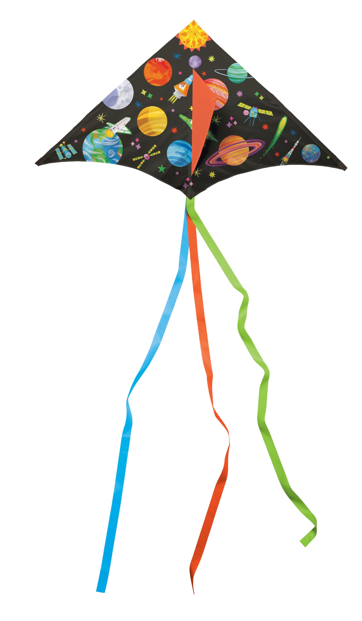 Crocodile Creek Delta Kites for Kids — 300ft Flying String, Easy to Assemble and Fly Kite for Children of Ages 6 and Up — Great for Outdoor Fun & Summer Activities — Solar System