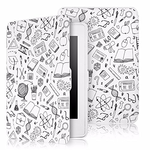 for Kindle Paperwhite 1 2 3 case cover. Premium SmartShell Lightest Thinnest Protective Protective PU Leather flip with (Auto Wake/Sleep) Flip Case Cover for Amazon Kindle Paperwhite 6" inch Display 2012 2013 2014 2015 & 2016 New 300 PPI Versions Flip Cover Case (College Days)