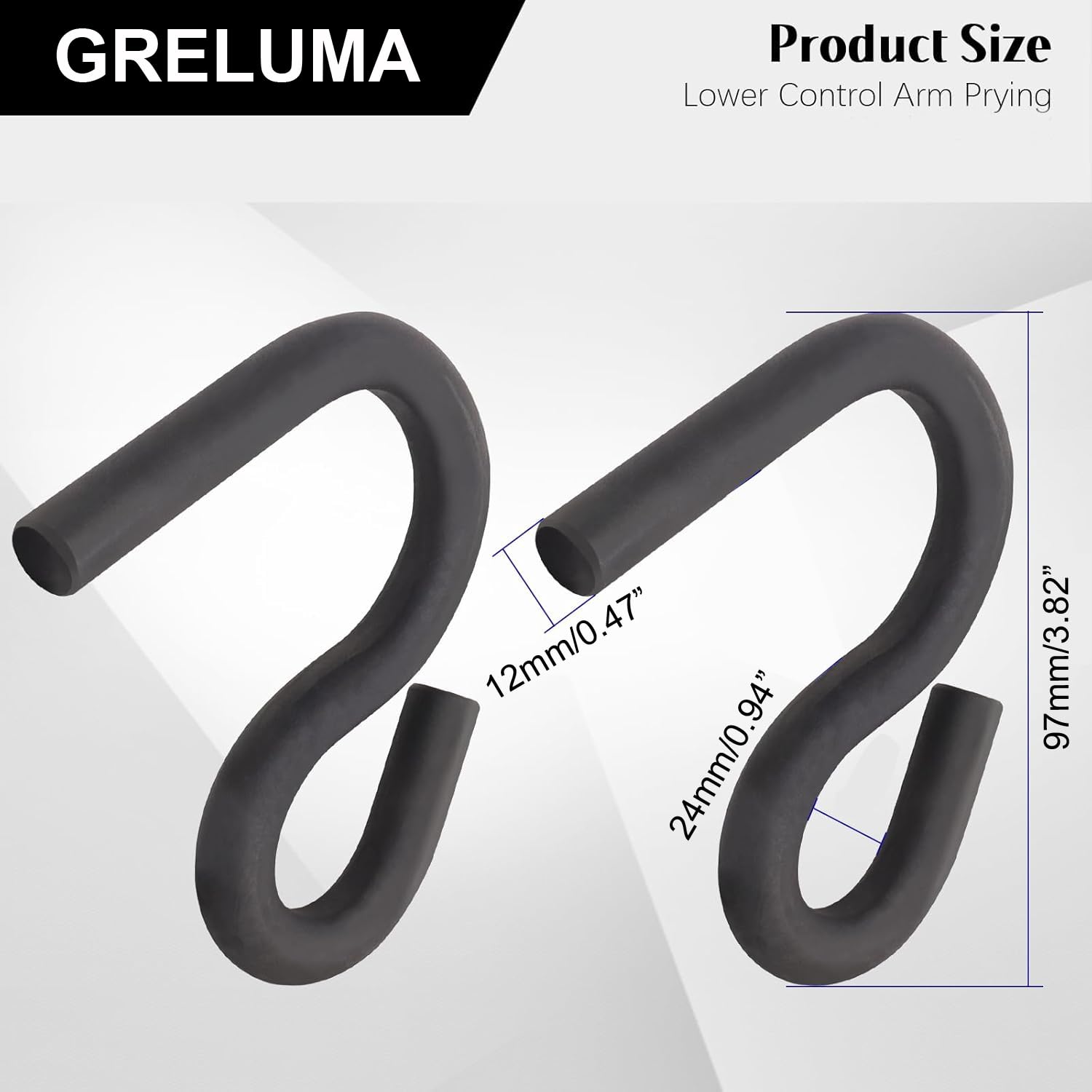 Greluma 1 Pezzo Strumento di leva per braccio controllo inferiore-Adattatore gancio leva 22mm(7/8")Strumenti auto meccanici veicoli trazione anteriore,rimozione boccole e gancio leva braccio controllo